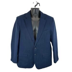 LL Bean Navy Sport Coat Blazer Cotton Canvas Size 42 Tall